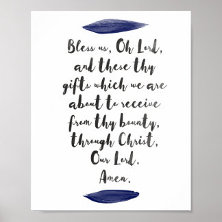 Affiche Bénis-nous, Seigneur, grâce avant les repas Wall A