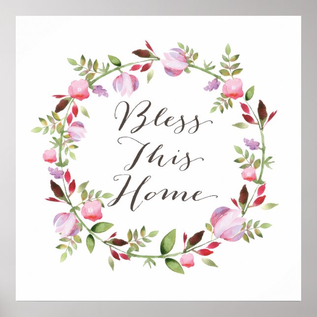 Affiche Bénissez cette maison dans une fleur de couronnes  (Devant)