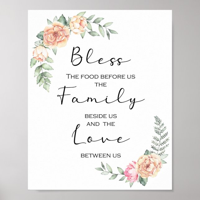 Affiche Bénissez la nourriture devant nous Prière de cuisi (Devant)