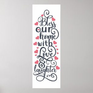 Affiche Bénissez Notre Maison D'Amour Et De Rire