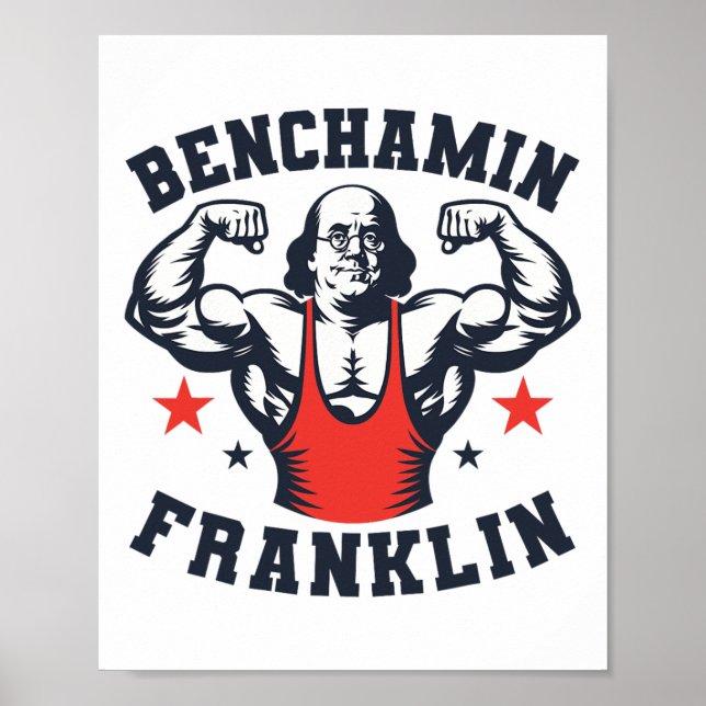 Affiche Benjamin Benchamin Franklin Bench Press Bodybuildi (Devant)