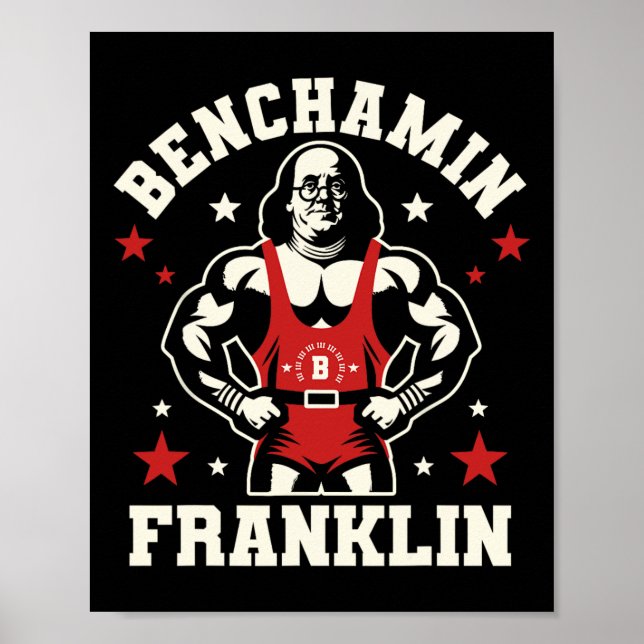 Affiche Benjamin Benchamin Franklin Bench Press Bodybuildi (Devant)