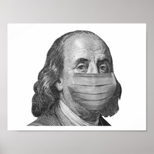 Affiche Benjamin Franklin en masque