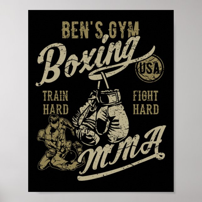 Affiche Ben's Gym Boxing Mixed martial art Retro Design Po (Devant)