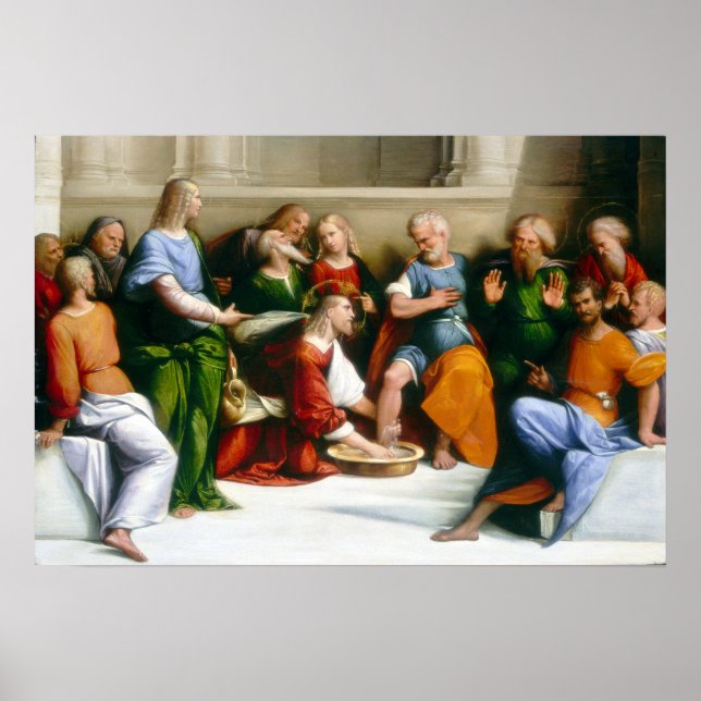 Affiche Benvenuto Tisi Christ Laver les pieds des disciple (Devant)