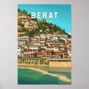 Affiche Berat Albanie Travel Art Vintage