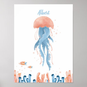 Affiche Berceuse de méduse lunaire personnalisable