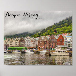 Affiche Bergen Norway Travel Photo