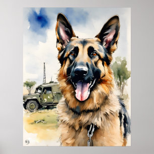 Affiche Berger allemand - Art Chien Imprimer
