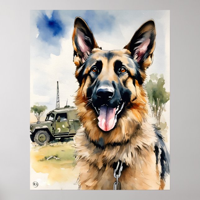 Affiche Berger allemand - Art Chien Imprimer (Devant)