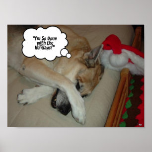 Affiche Berger allemand de Noël