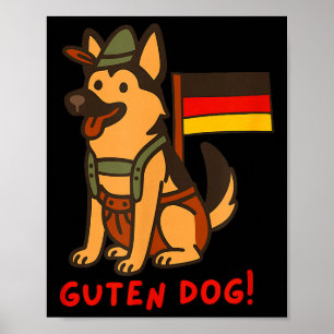 Affiche Berger Allemand Festival de Bière Drôle Guten Chie