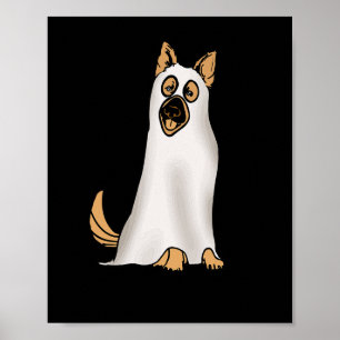 Affiche Berger allemand mignon chien porter Fantôme drôle
