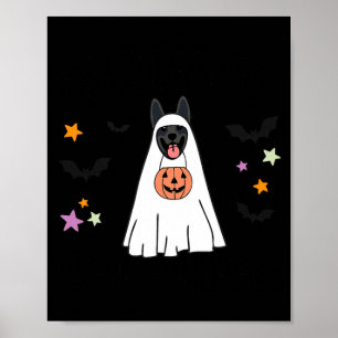 Affiche Berger allemand noir Boo Ghost Dog Happy