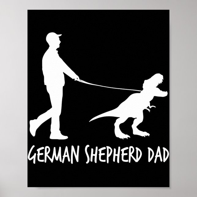 Affiche Berger allemand papa Dinosaur GSD Propriétaires dr (Devant)