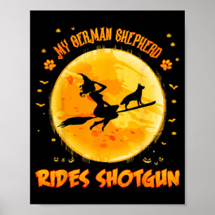 Affiche Berger Allemand Rides Shot Drôle Halloween Chien