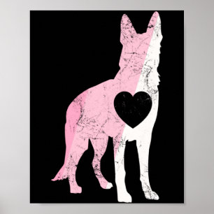 Affiche Berger Allemand Saint Valentin Cud Amour Chien