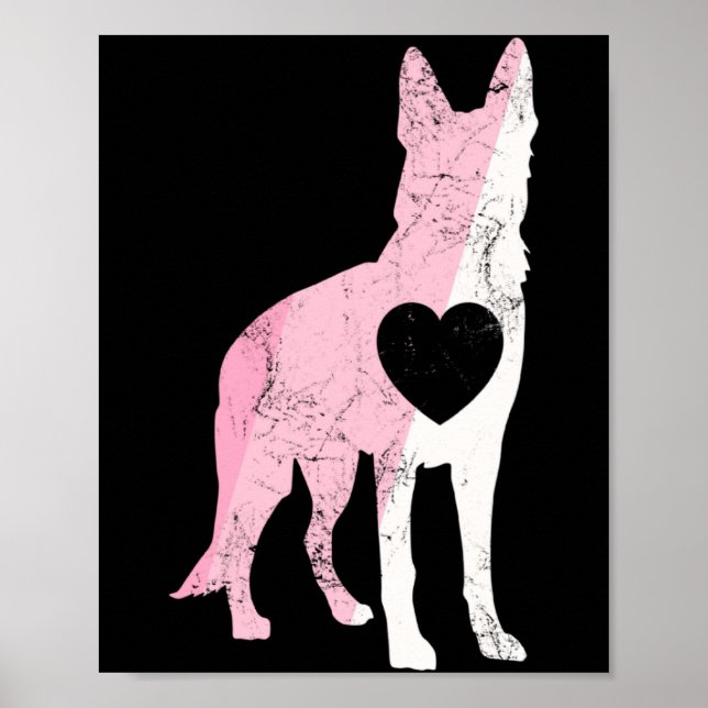 Affiche Berger Allemand Saint Valentin Cud Amour Chien  (Devant)