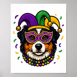 Affiche Berger Australien Aussie Chien Carnaval Mardi Gras