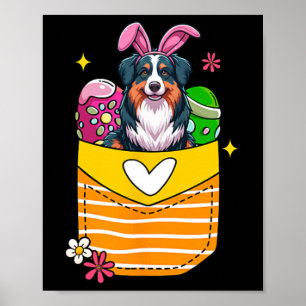 Affiche Berger Australien Bunny Oeufs De Chocolat De Pâque