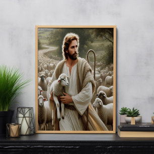 Affiche Berger Compassionné Avec Une Écluse Douce