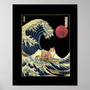 Affiche Berger des Shetland Sheltie Vague japonaise de Kan