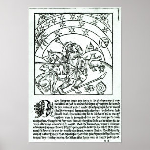 Affiche Berger sous Sun, lune et étoiles