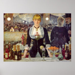 Affiche Bergere Bartender de Manet Follie