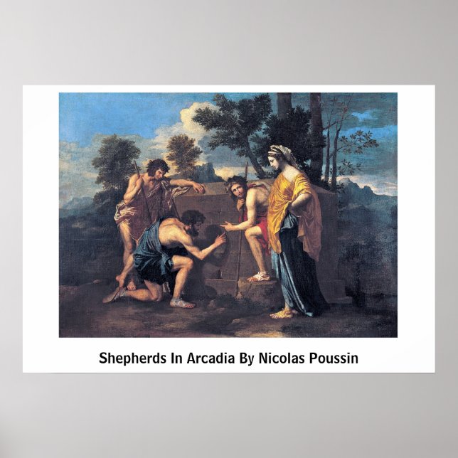 Affiche Bergers En Arcadia Par Nicolas Poussin (Devant)