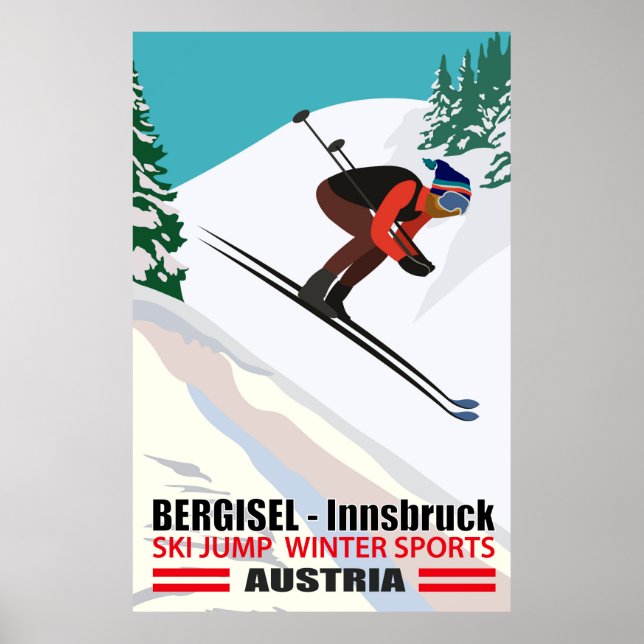 Affiche Bergisel - Innsbruck, Ski Jump en Autriche (Devant)
