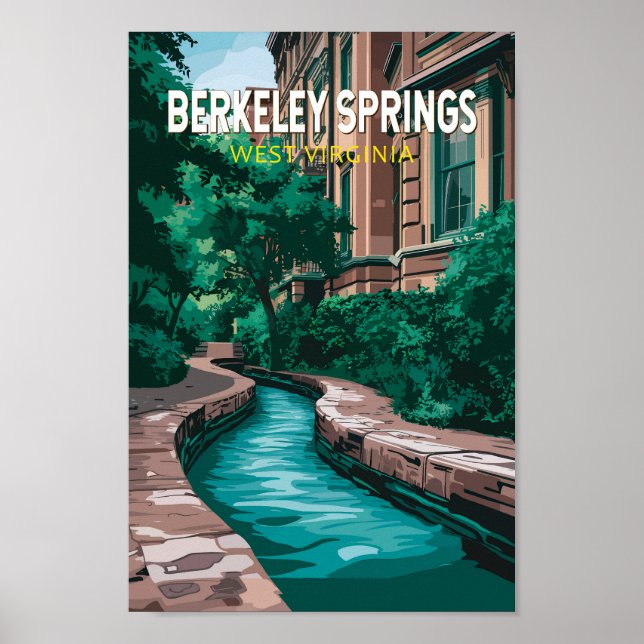 Affiche Berkeley Springs West Virginia Illustration Voyage (Devant)