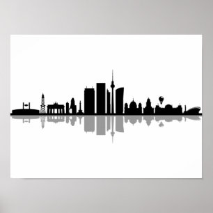 Affiche BERLIN Allemagne Capital City Skyline Silhouette