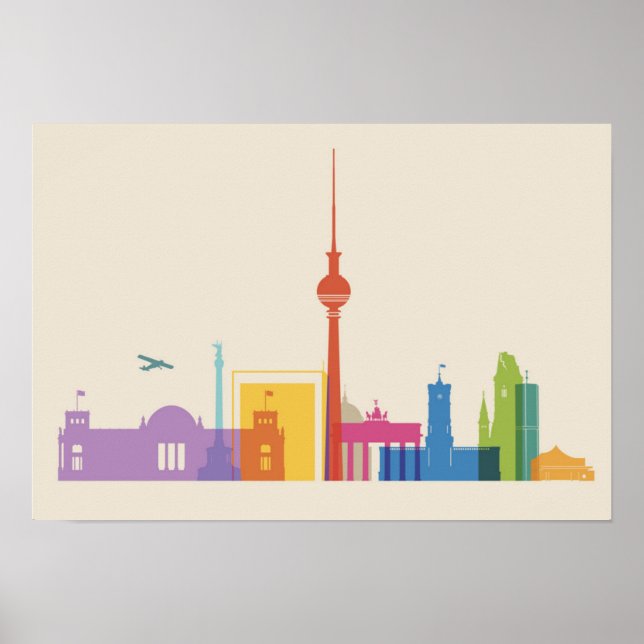 Affiche Berlin, Allemagne Cityscape (Devant)