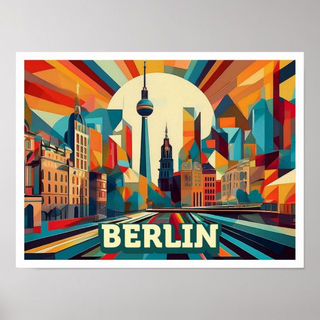 Affiche Berlin Allemagne coloré artistique (Devant)