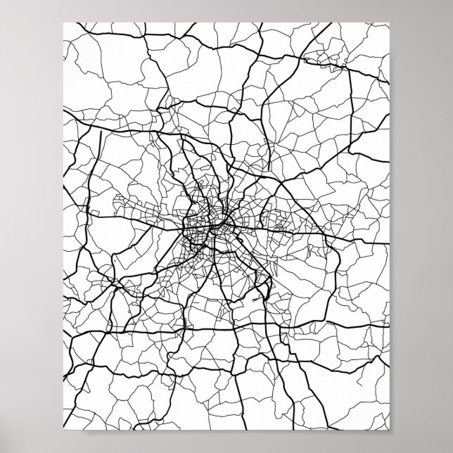 Affiche Berlin, Allemagne Ligne noire (Devant)