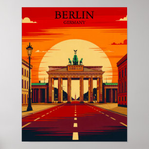 Affiche Berlin Allemagne Porte de Brandebourg Art de Voyag