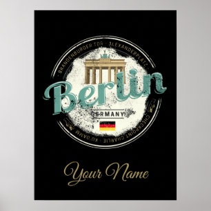 Affiche Berlin Allemagne Porte de Brandebourg Souvenir Vin