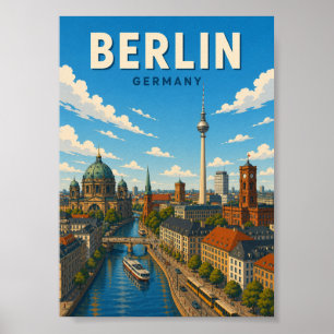 Affiche Berlin Allemagne Skyline Tour Télévision Paysage U