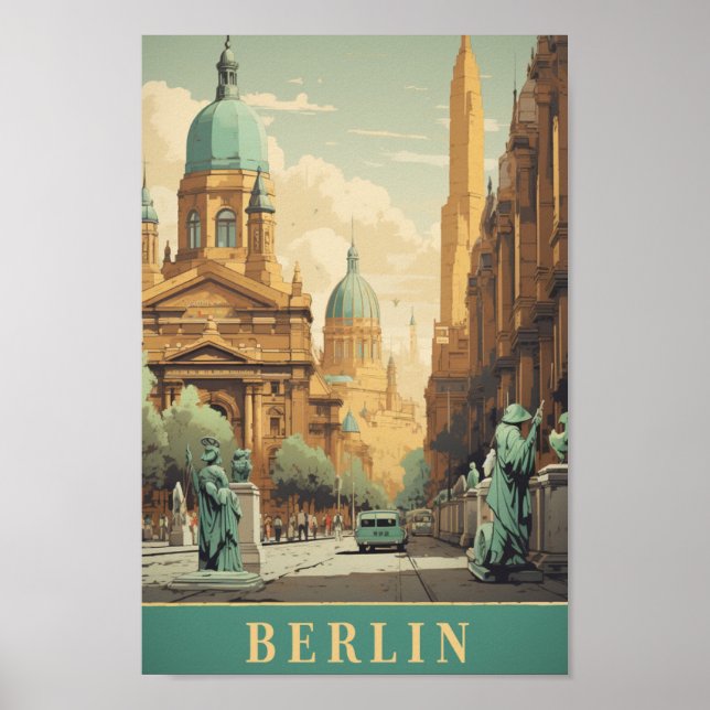 Affiche Berlin Allemagne Vintage célèbre Travel Place (Devant)