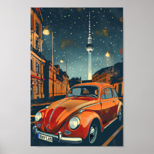 Affiche Berlin Allemagne Vintage Retro Voyage Illustration