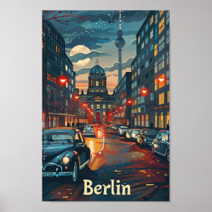 Affiche Berlin Allemagne Vintage Retro Voyage Illustration