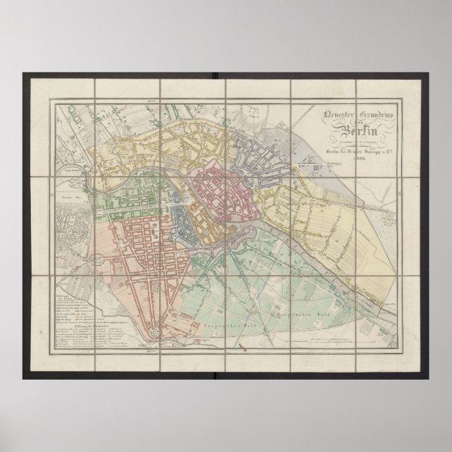 Affiche Berlin Map, Neuester Grundriss, Germany Plan (Devant)