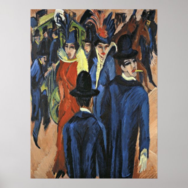 Affiche Berlin Street Scene - Ernst Ludwig Kirchner, (Devant)