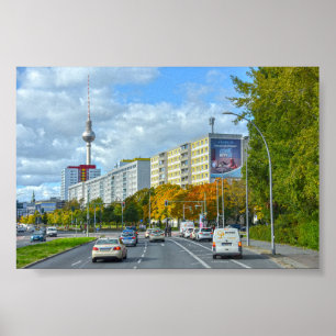 Affiche Berlin Television Tower et Busy Street