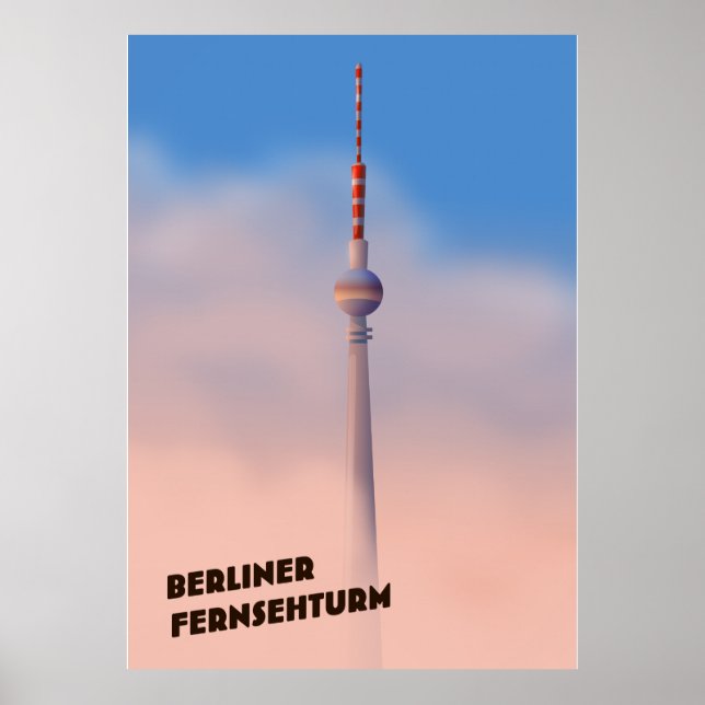 Affiche Berliner Fernsehturm, tour de télévision de Berlin (Devant)