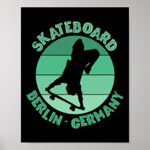 Affiche Berlinois Allemagne Skateur Urne Skateboard 1