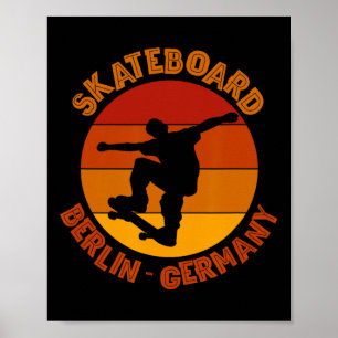 Affiche Berlinois Allemagne Skateur Urne Skateboard 2