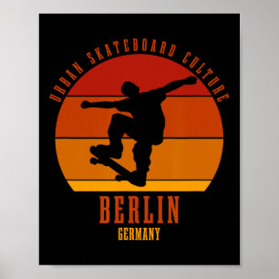 Affiche Berlinois Allemagne Skateur Urne Skateboard 3