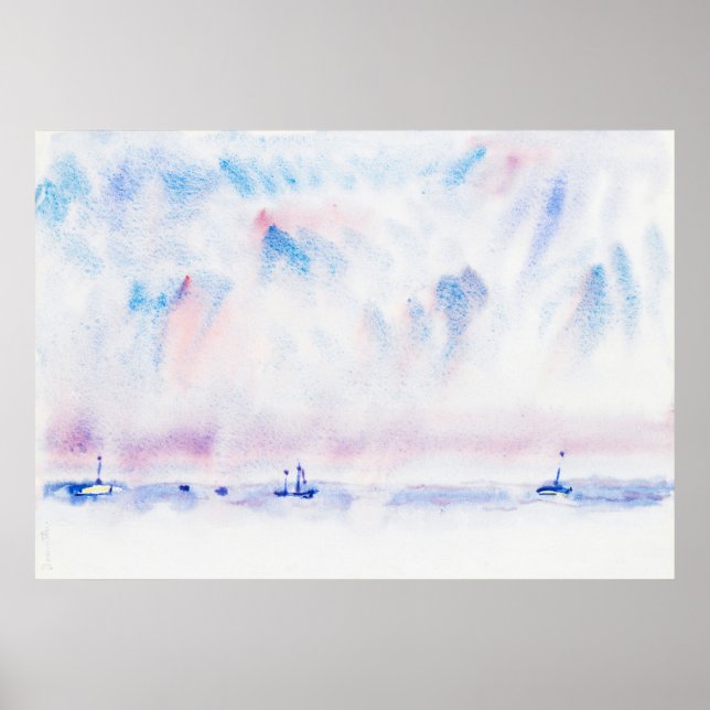 Affiche Bermuda Sky and Sea with Boats de Charles Demuth (Devant)