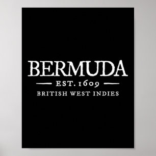 Affiche Bermuda Vintage Lettre Rétro Souvenir de Vacances
